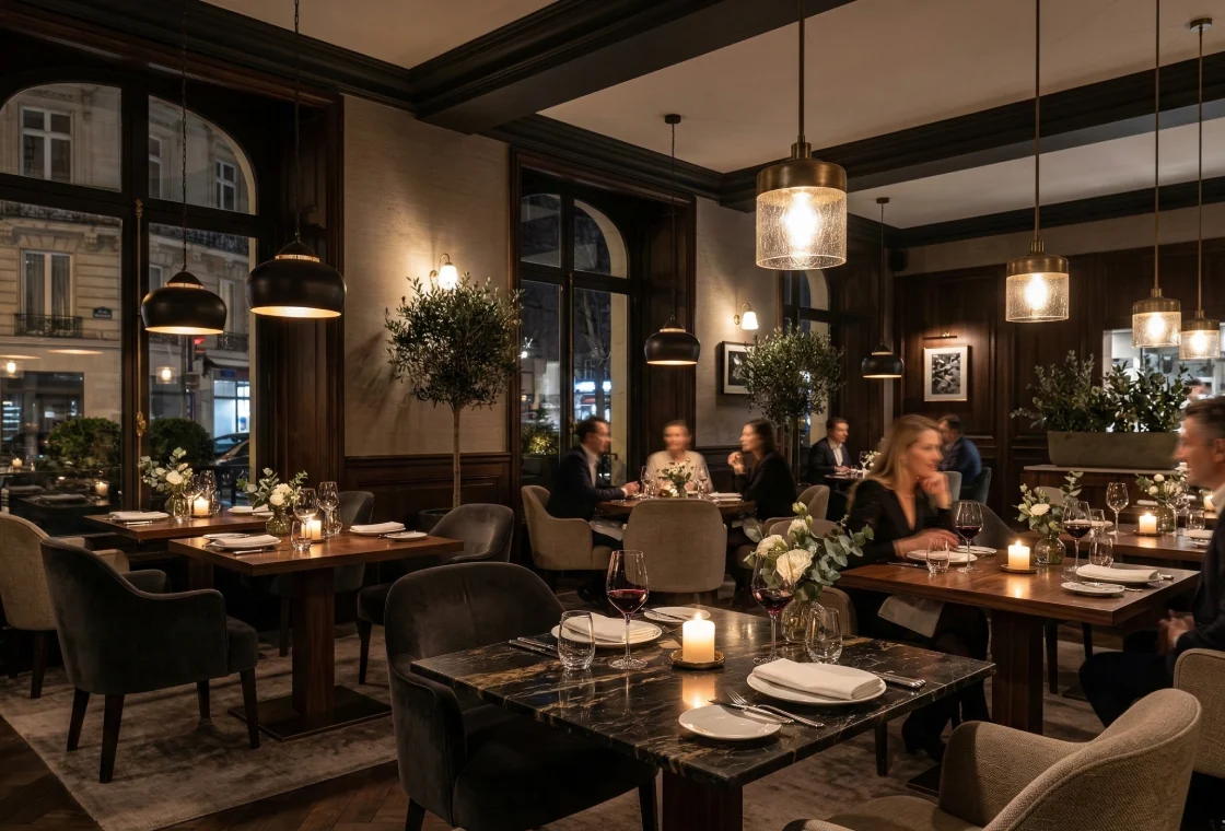 Conception et agencement de la salle du restaurant gastronomique L'Atelier Botanique